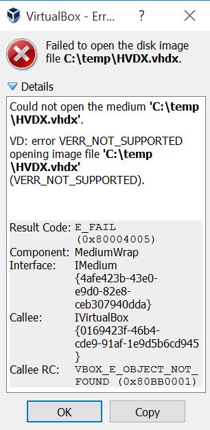 How to Convert a VHDX to VDI using VBoxManage.exe